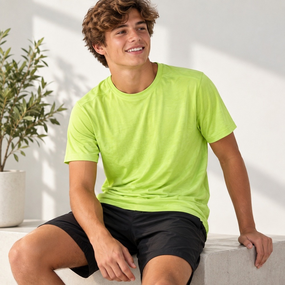 DSG Mens Movement Tee XL Neon Pear Heather Activewear Gym Shirt Athleisure
